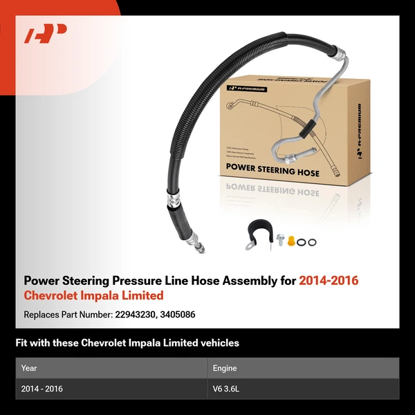 Power Steering Pressure Line Hose Assembly for 2014-2016 Chevrolet Impala Limited