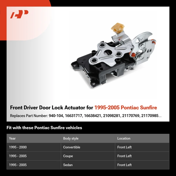Front Driver Door Lock Actuator for 1995-2005 Pontiac Sunfire