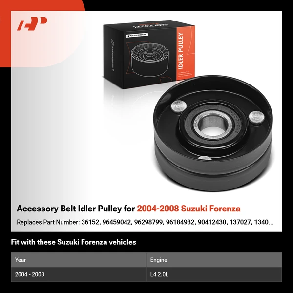 Accessory Belt Idler Pulley for 2004-2008 Suzuki Forenza