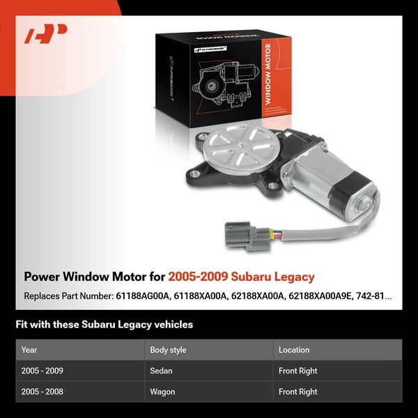 Power Window Motor for 2005-2009 Subaru Legacy