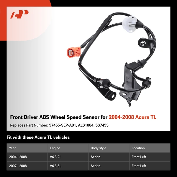 Front Driver ABS Wheel Speed Sensor for 2004-2008 Acura TL