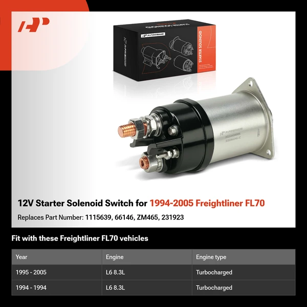 12V Starter Solenoid Switch for 1994-2005 Freightliner FL70