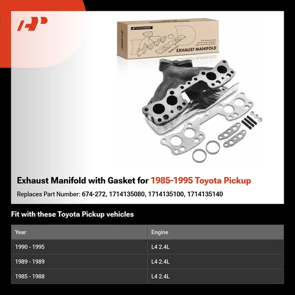 Exhaust Manifold with Gasket for 1985-1995 Toyota Pickup