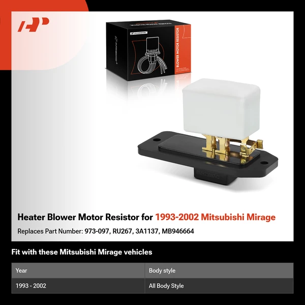 Heater Blower Motor Resistor for 1993-2002 Mitsubishi Mirage