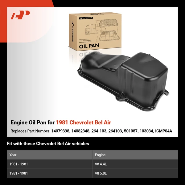 Engine Oil Pan for 1981 Chevrolet Bel Air
