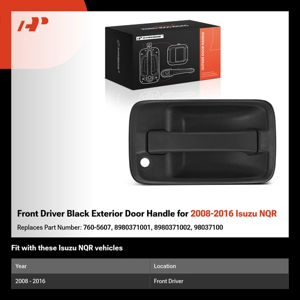 Front Driver Black Exterior Door Handle for 2008-2016 Isuzu NQR