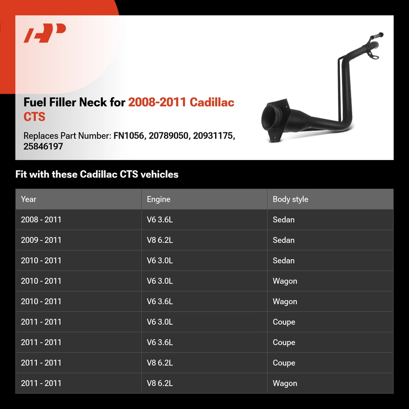 Fuel Filler Neck for 2008-2011 Cadillac CTS