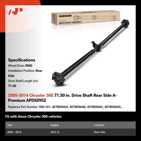 2005-2014 Chrysler 300 71.50 in. Drive Shaft Rear Side A-Premium APDS0952