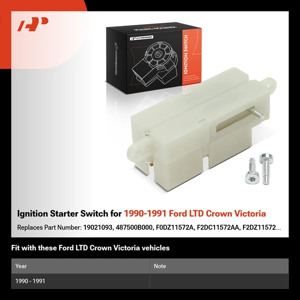 Ignition Starter Switch for 1990-1991 Ford LTD Crown Victoria