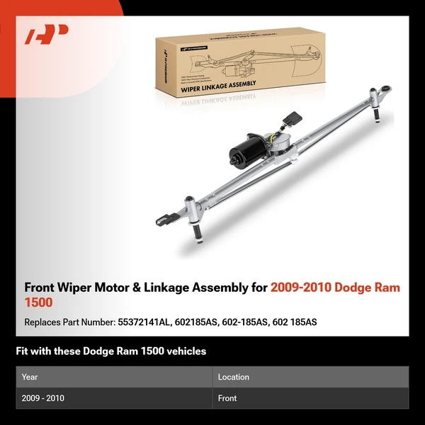 Front Wiper Motor & Linkage Assembly for 2009-2010 Dodge Ram 1500