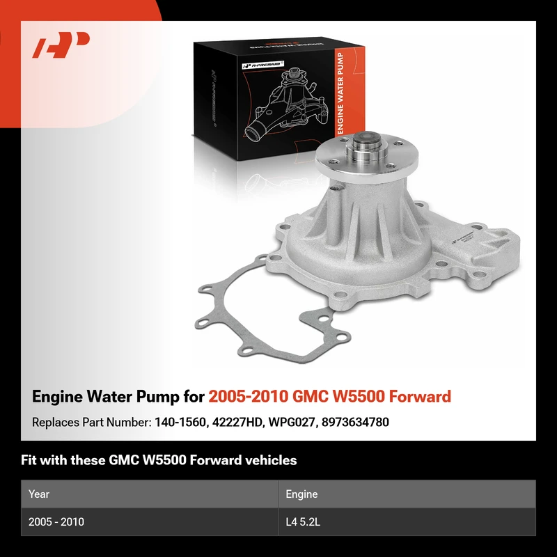 Engine Water Pump for 2005-2010 GMC W5500 Forward