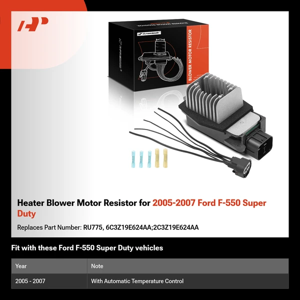 Heater Blower Motor Resistor for 2005-2007 Ford F-550 Super Duty