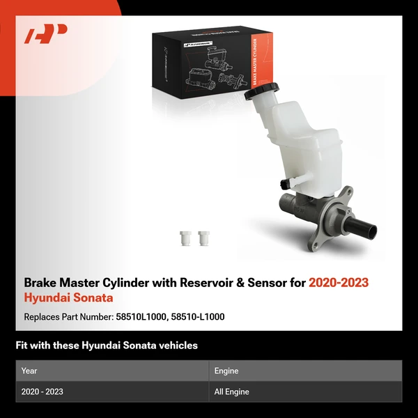 Brake Master Cylinder with Reservoir & Sensor for 2020-2023 Hyundai Sonata