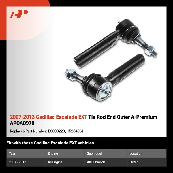 2007-2013 Cadillac Escalade EXT Tie Rod End Outer A-Premium APCA0970