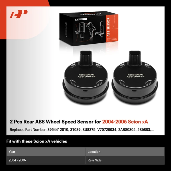 2 Pcs Rear ABS Wheel Speed Sensor for 2004-2006 Scion xA