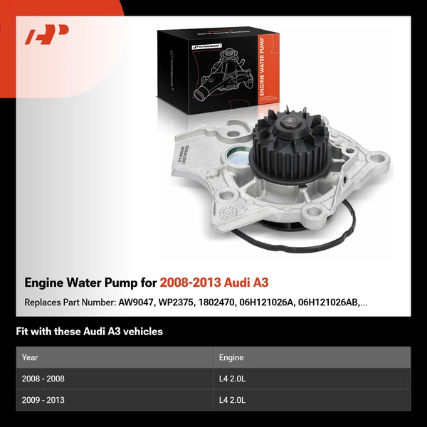 Engine Water Pump for 2008-2013 Audi A3