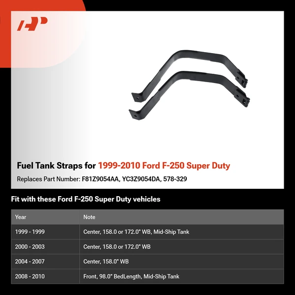 Fuel Tank Straps for 1999-2010 Ford F-250 Super Duty