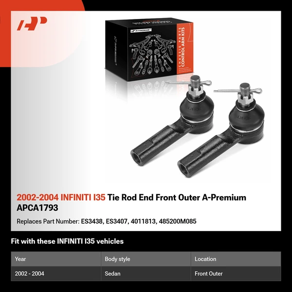 2002-2004 INFINITI I35 Tie Rod End Front Outer A-Premium APCA1793
