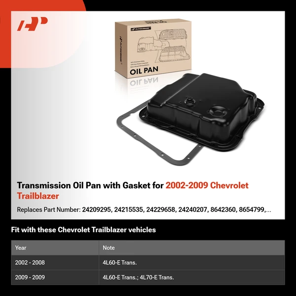 Transmission Oil Pan with Gasket for 2002-2009 Chevrolet Trailblazer