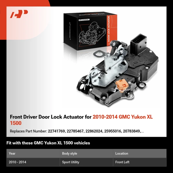 Front Driver Door Lock Actuator for 2010-2014 GMC Yukon XL 1500