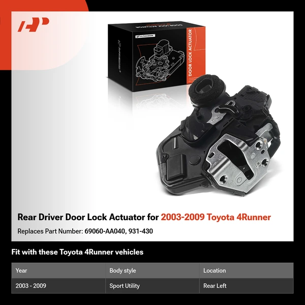 Rear Driver Door Lock Actuator for 2003-2009 Toyota 4Runner