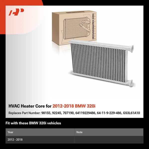 HVAC Heater Core for 2012-2018 BMW 320i