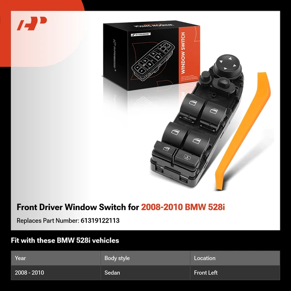 Front Driver Window Switch for 2008-2010 BMW 528i