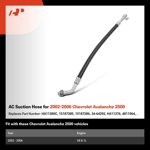 AC Suction Hose for 2002-2006 Chevrolet Avalanche 2500