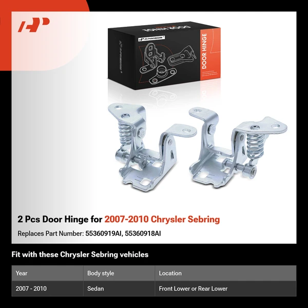2 Pcs Door Hinge for 2007-2010 Chrysler Sebring