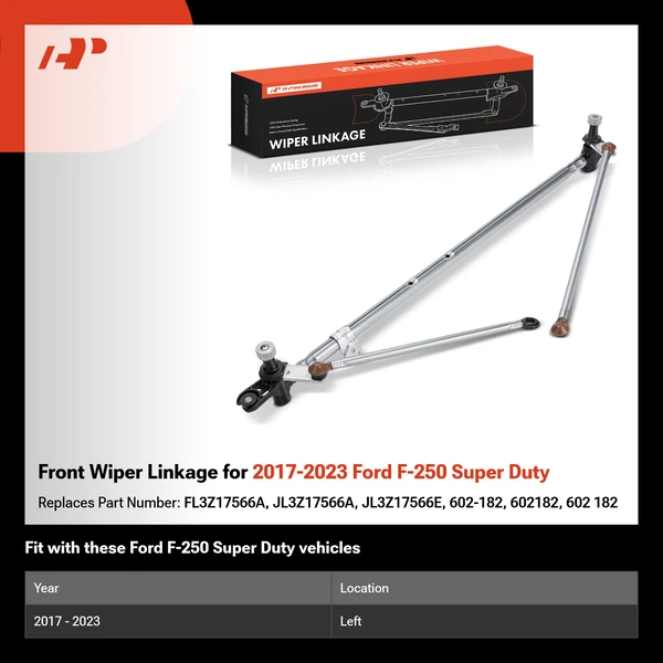 Front Wiper Linkage for 2017-2023 Ford F-250 Super Duty