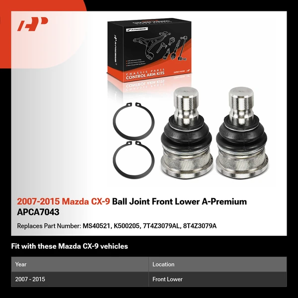 2007-2015 Mazda CX-9 Ball Joint Front Lower A-Premium APCA7043