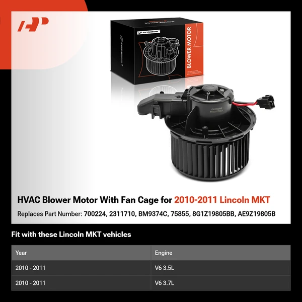 HVAC Blower Motor With Fan Cage for 2010-2011 Lincoln MKT