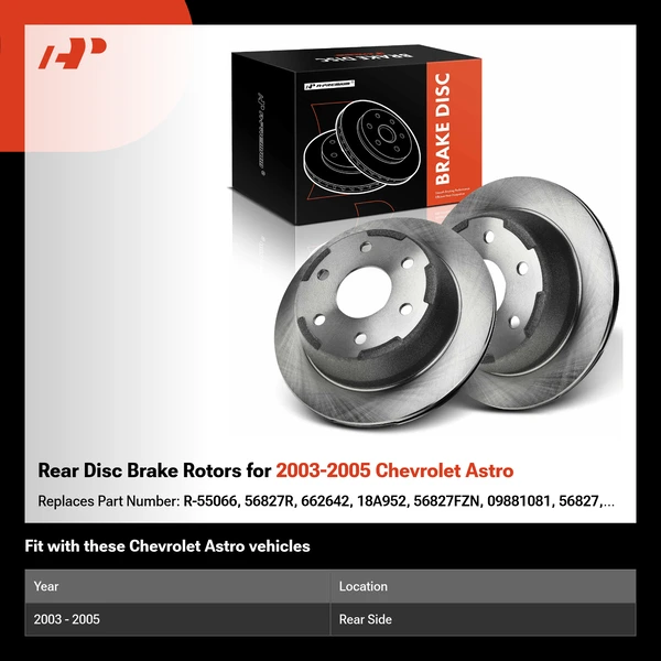 Rear Disc Brake Rotors for 2003-2005 Chevrolet Astro
