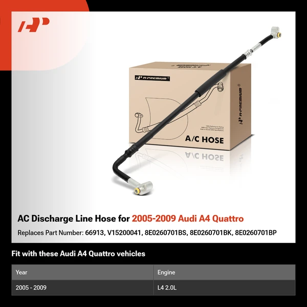 AC Discharge Line Hose for 2005-2009 Audi A4 Quattro