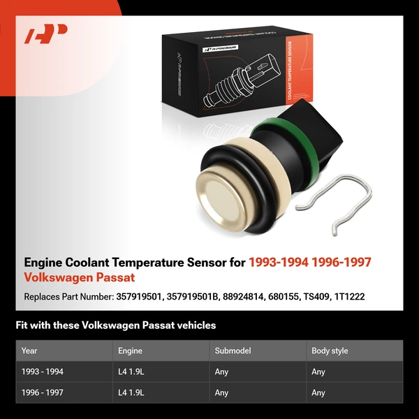 Engine Coolant Temperature Sensor for 1993-1994 1996-1997 Volkswagen Passat