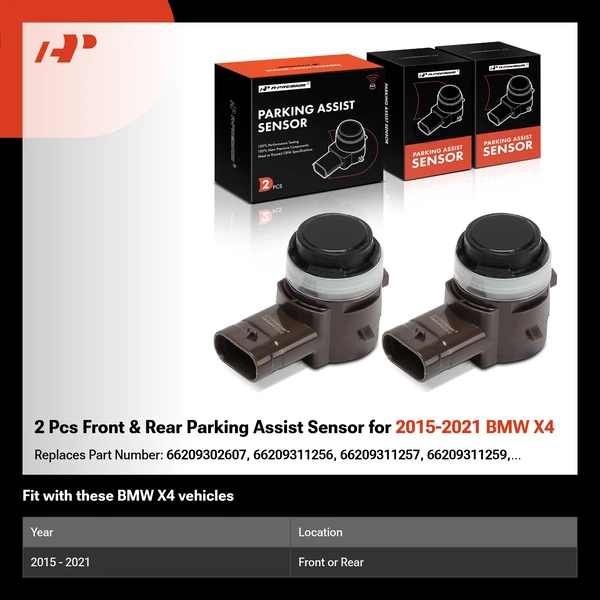 2 Pcs Front & Rear Parking Assist Sensor for 2015-2021 BMW X4