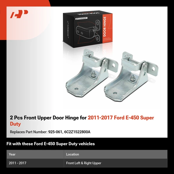 2 Pcs Front Upper Door Hinge for 2011-2017 Ford E-450 Super Duty