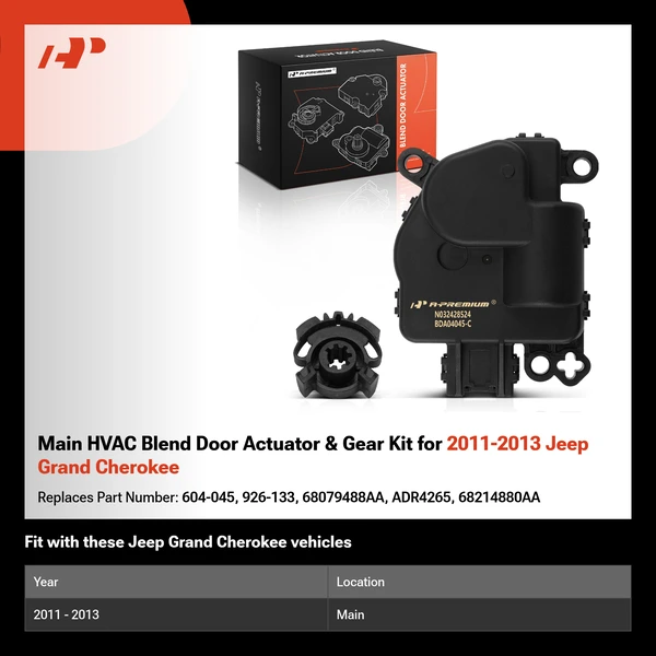 Main HVAC Blend Door Actuator & Gear Kit for 2011-2013 Jeep Grand Cherokee