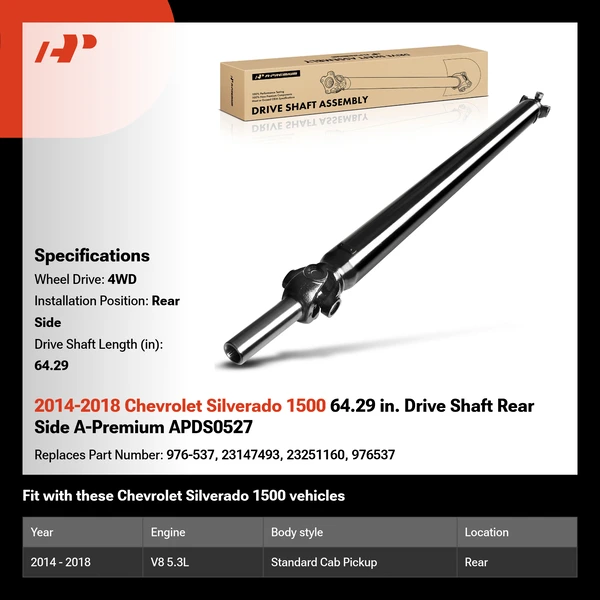 2014-2018 Chevrolet Silverado 1500 64.29 in. Drive Shaft Rear Side A-Premium APDS0527