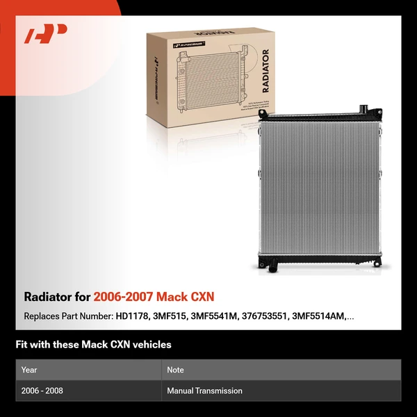 Radiator for 2006-2007 Mack CXN