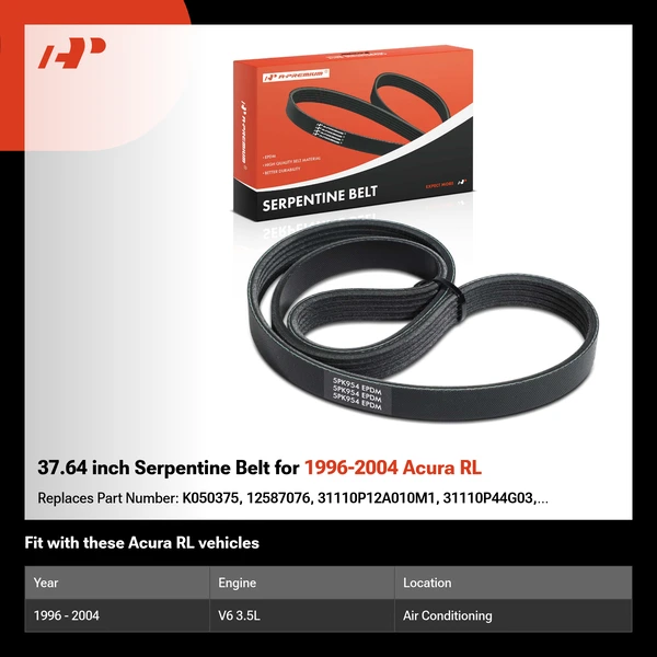 37.64 inch Serpentine Belt for 1996-2004 Acura RL