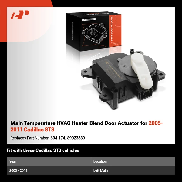Main Temperature HVAC Heater Blend Door Actuator for 2005-2011 Cadillac STS