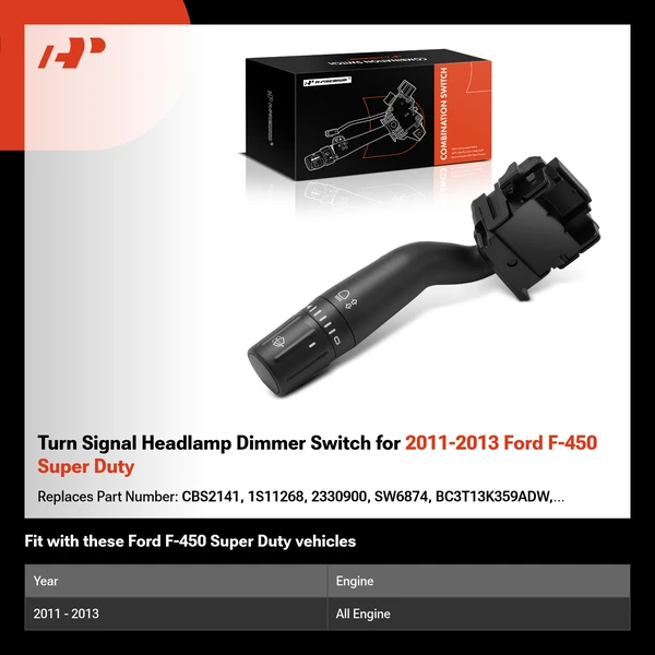Turn Signal Headlamp Dimmer Switch for 2011-2013 Ford F-450 Super Duty
