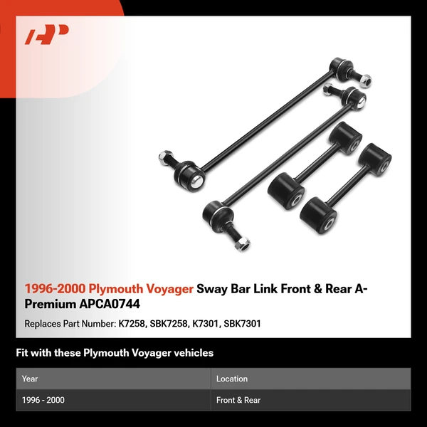 1996-2000 Plymouth Voyager Sway Bar Link Front & Rear A-Premium APCA0744