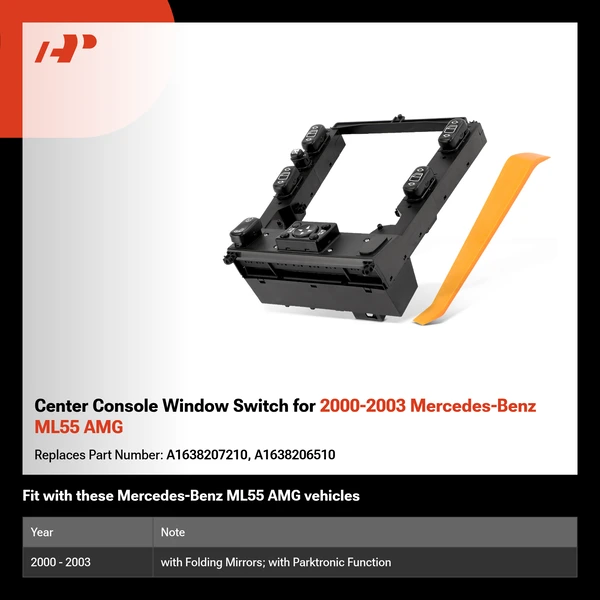 Center Console Window Switch for 2000-2003 Mercedes-Benz ML55 AMG