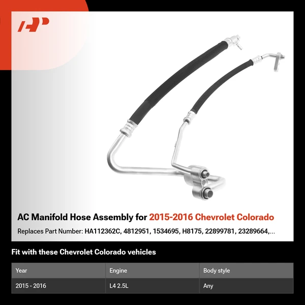 AC Manifold Hose Assembly for 2015-2016 Chevrolet Colorado