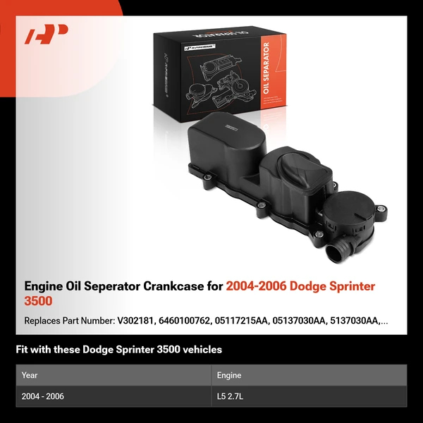 Engine Oil Seperator Crankcase for 2004-2006 Dodge Sprinter 3500