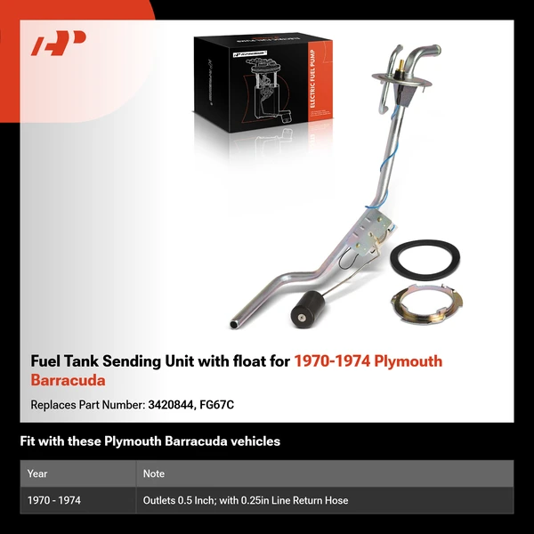 Fuel Tank Sending Unit with float for 1970-1974 Plymouth Barracuda