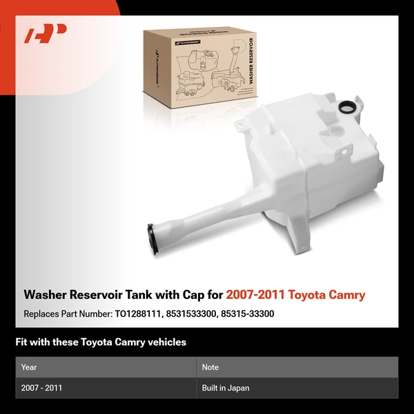 Washer Reservoir Tank with Cap for 2007-2011 Toyota Camry