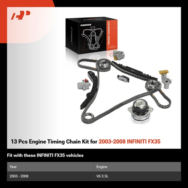 13 Pcs Engine Timing Chain Kit for 2003-2008 INFINITI FX35